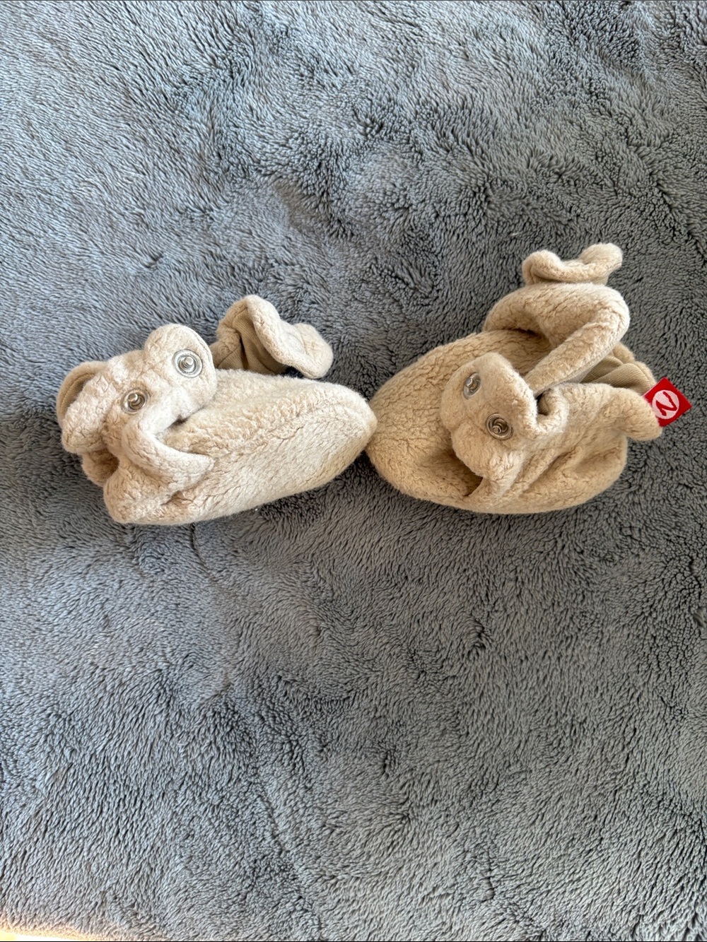 Zutano fleece Baby Booties 0-3 months in khaki